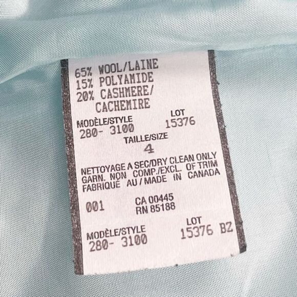 Louben Vintage light Blue Coat Wool & Cashmere Blazer 4 - Picture 6 of 6